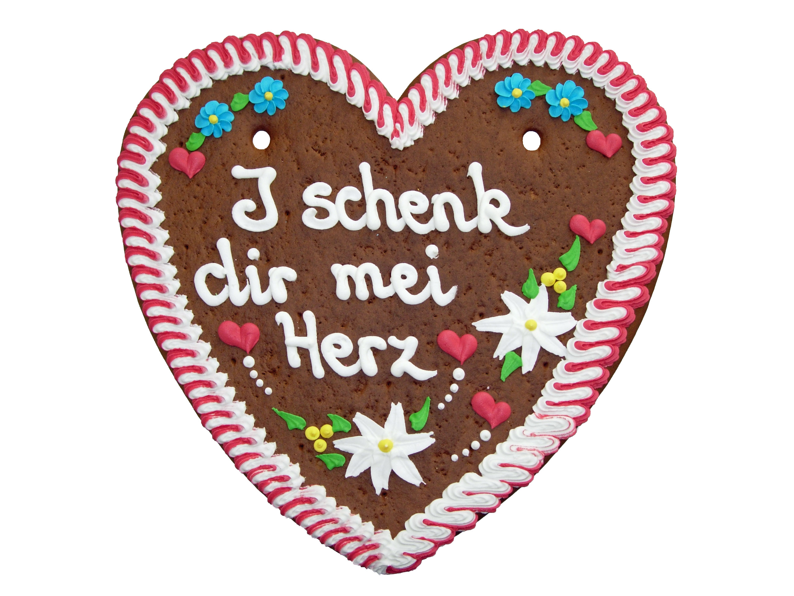 Lebkuchenherz Spruch bayrisch 1000 Gramm | groß | Lebkuchen-Herzen